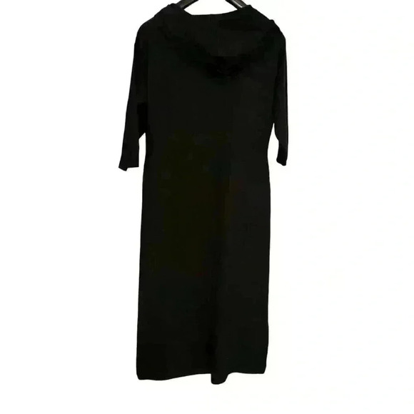 Soho Street Sweater Dress Black Hooded Long Sleeve Button/Slit Sides Size L Fall - Picture 8 of 13